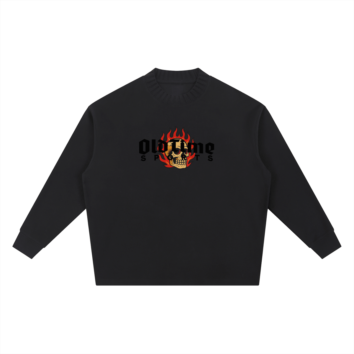 Flaming Skull Knitted Sweater - Old Time Sports