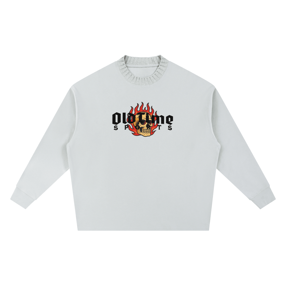 Flaming Skull Knitted Sweater - Old Time Sports