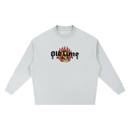 Flaming Skull Knitted Sweater - Old Time Sports