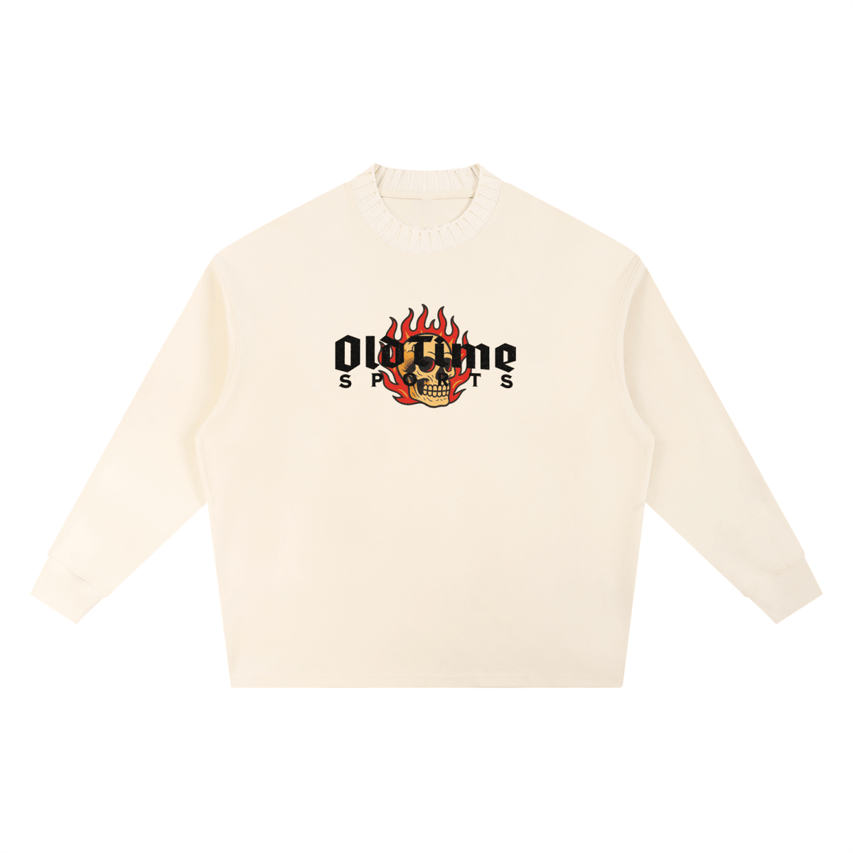 Flaming Skull Knitted Sweater - Old Time Sports