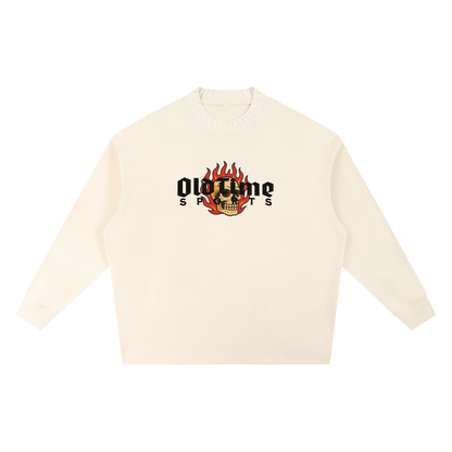 Flaming Skull Knitted Sweater - Old Time Sports