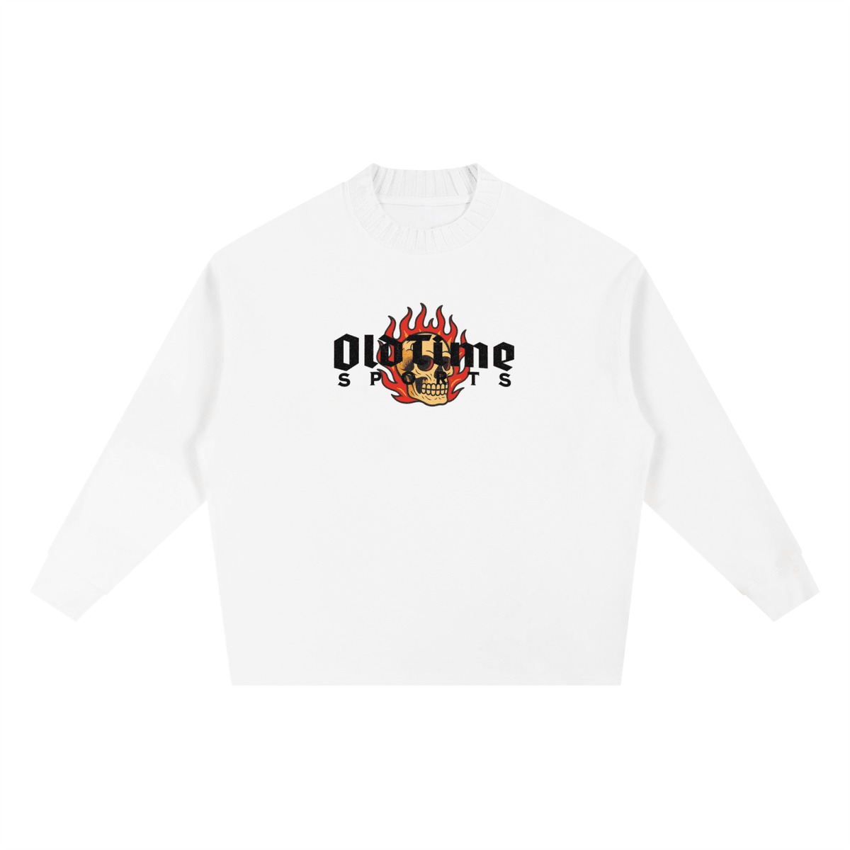 Flaming Skull Knitted Sweater - Old Time Sports