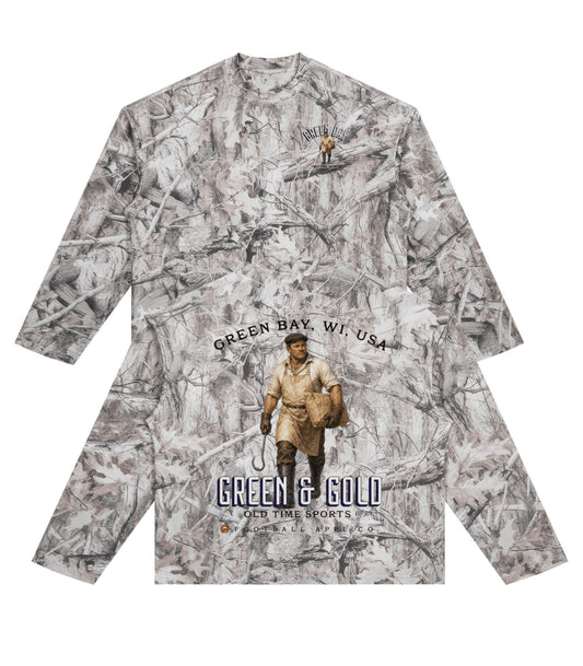 Green & Gold Waffle Camo Longsleeve - Old Time Sports