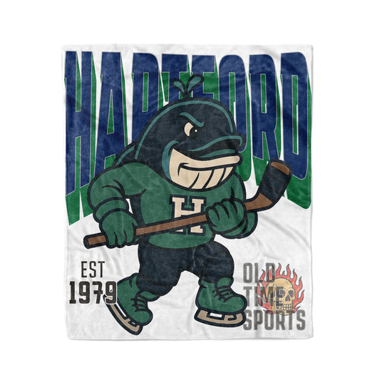 Hartford "The Whale" Hockey 50x60in Fleece Blanket - Old Time Sports