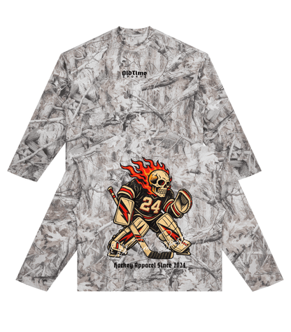 Hockey Mascot Waffle Camo Longsleeve - Old Time Sports