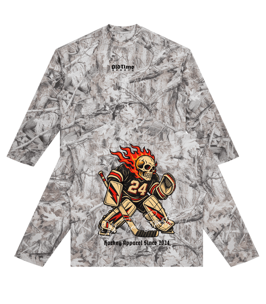 Hockey Mascot Waffle Camo Longsleeve - Old Time Sports