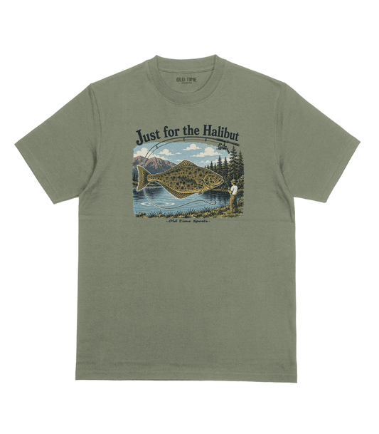 Just for the Halibut T-Shirt - Old Time Sports