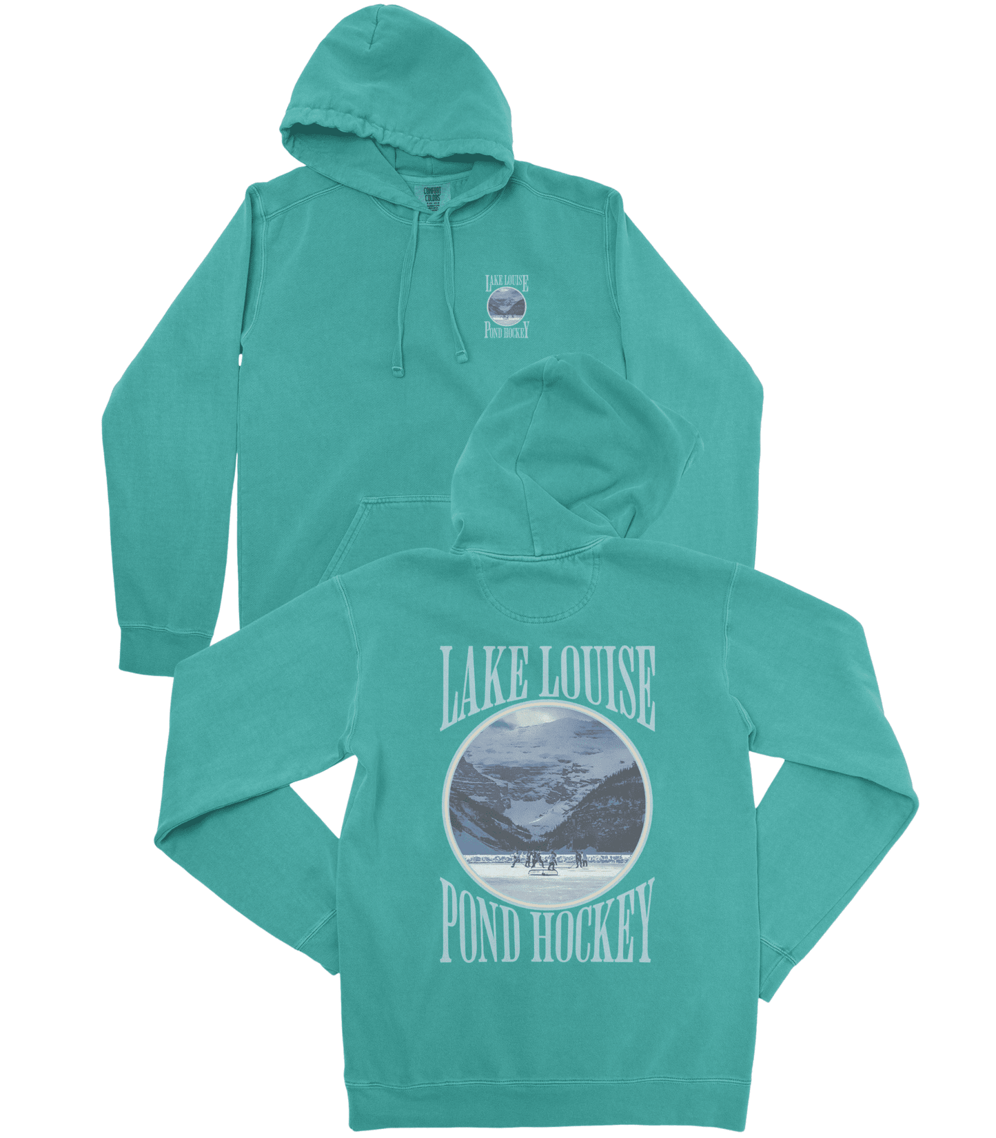 Lake Louise Pond Hockey Premium Hoodie - Old Time Sports