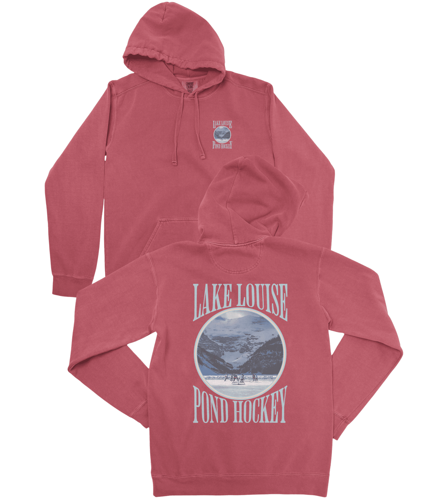 Lake Louise Pond Hockey Premium Hoodie - Old Time Sports