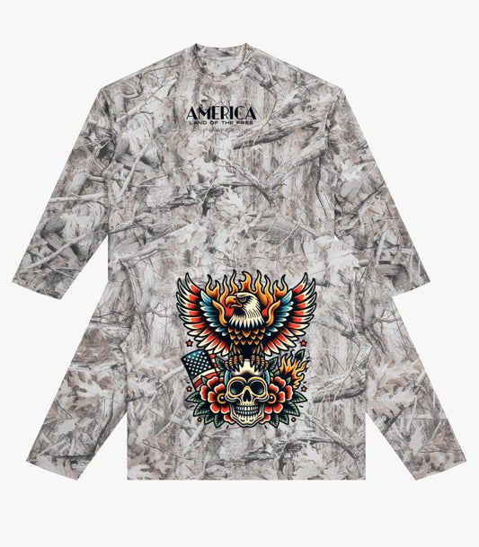 Land of the Free Waffle Camo Longsleeve - Old Time Sports