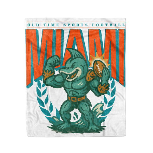 Miami Football 50x60in Fleece Blanket - Old Time Sports