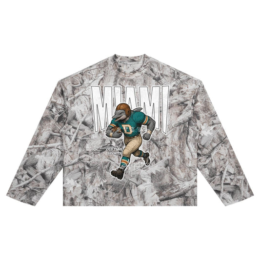 Miami Football Waffle Camo Longsleeve - Old Time Sports