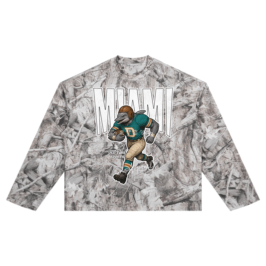 Miami Football Waffle Camo Longsleeve - Old Time Sports