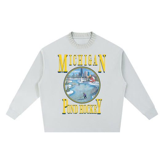 Michigan Pond Hockey Knitted Sweater - Old Time Sports