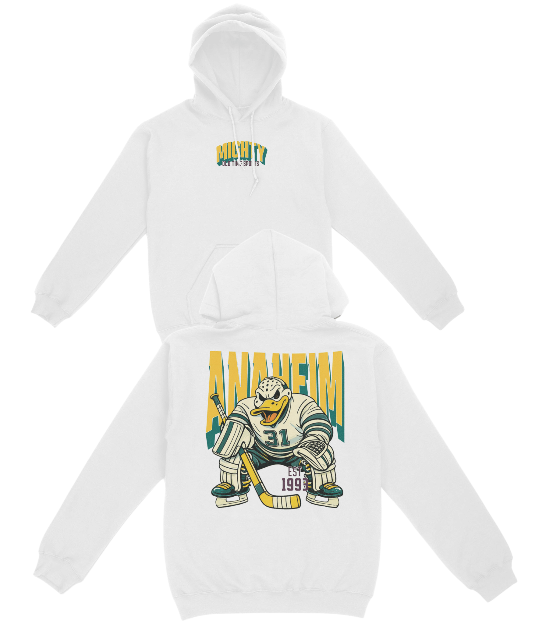 Mighty Anaheim Hockey v2 Basic Hoodie - Old Time Sports