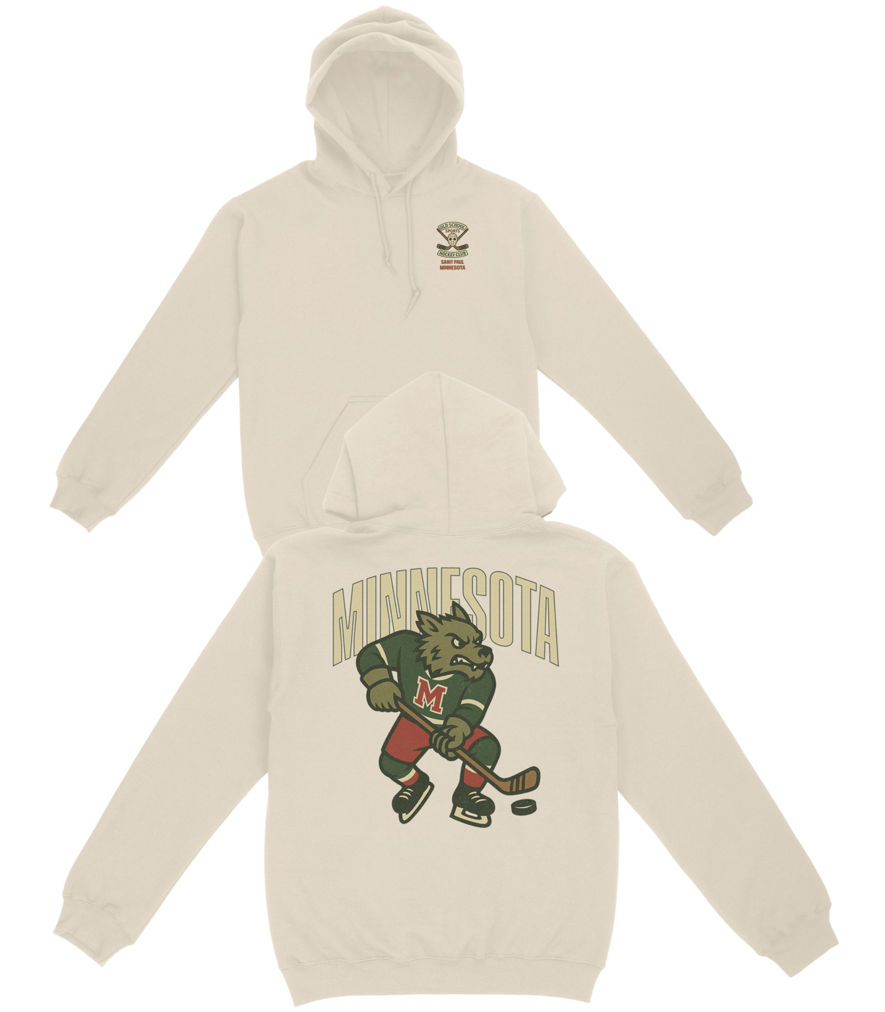 Minnesota Hockey v1 Basic Hoodie - Old Time Sports