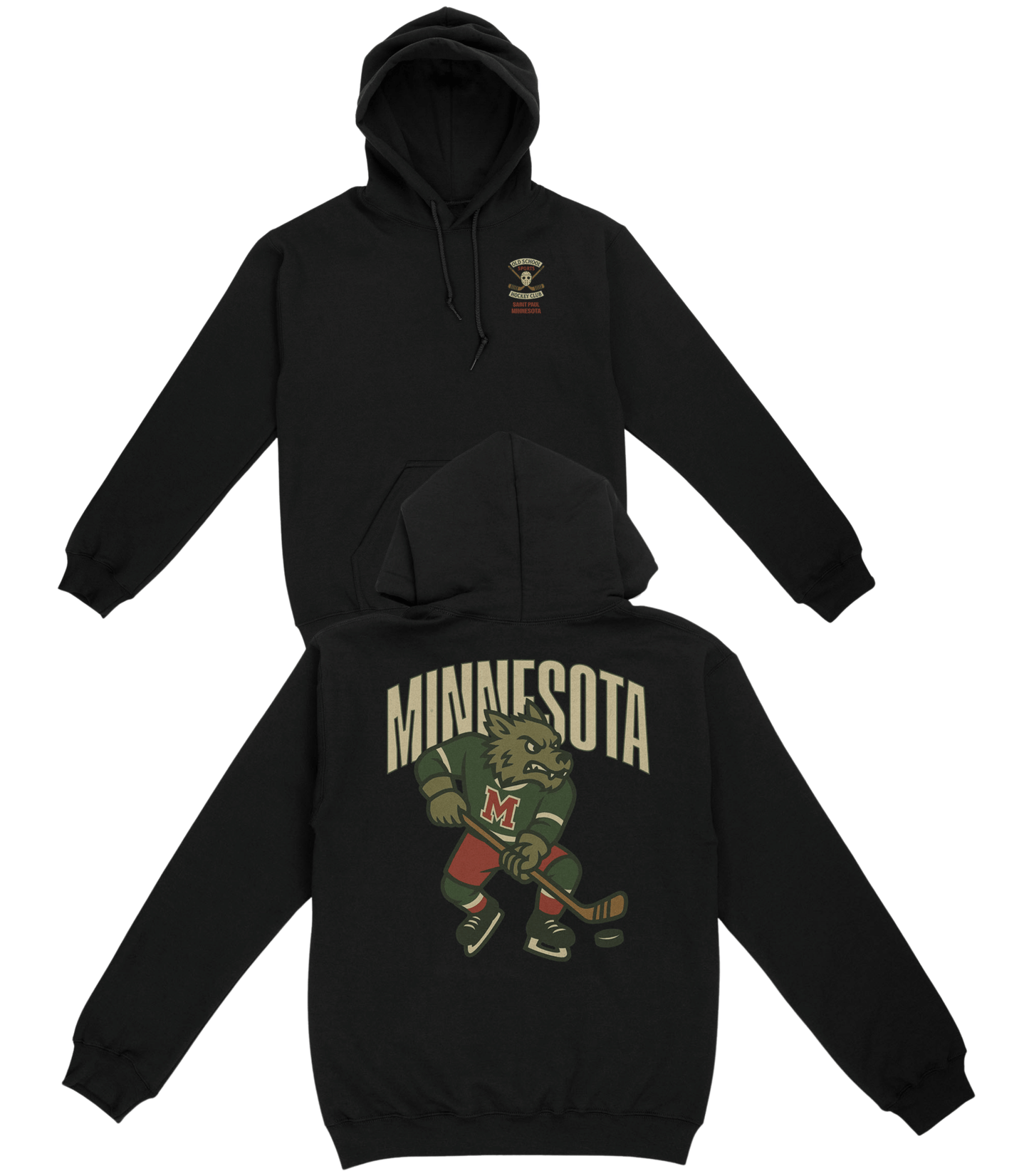 Minnesota Hockey v1 Basic Hoodie - Old Time Sports
