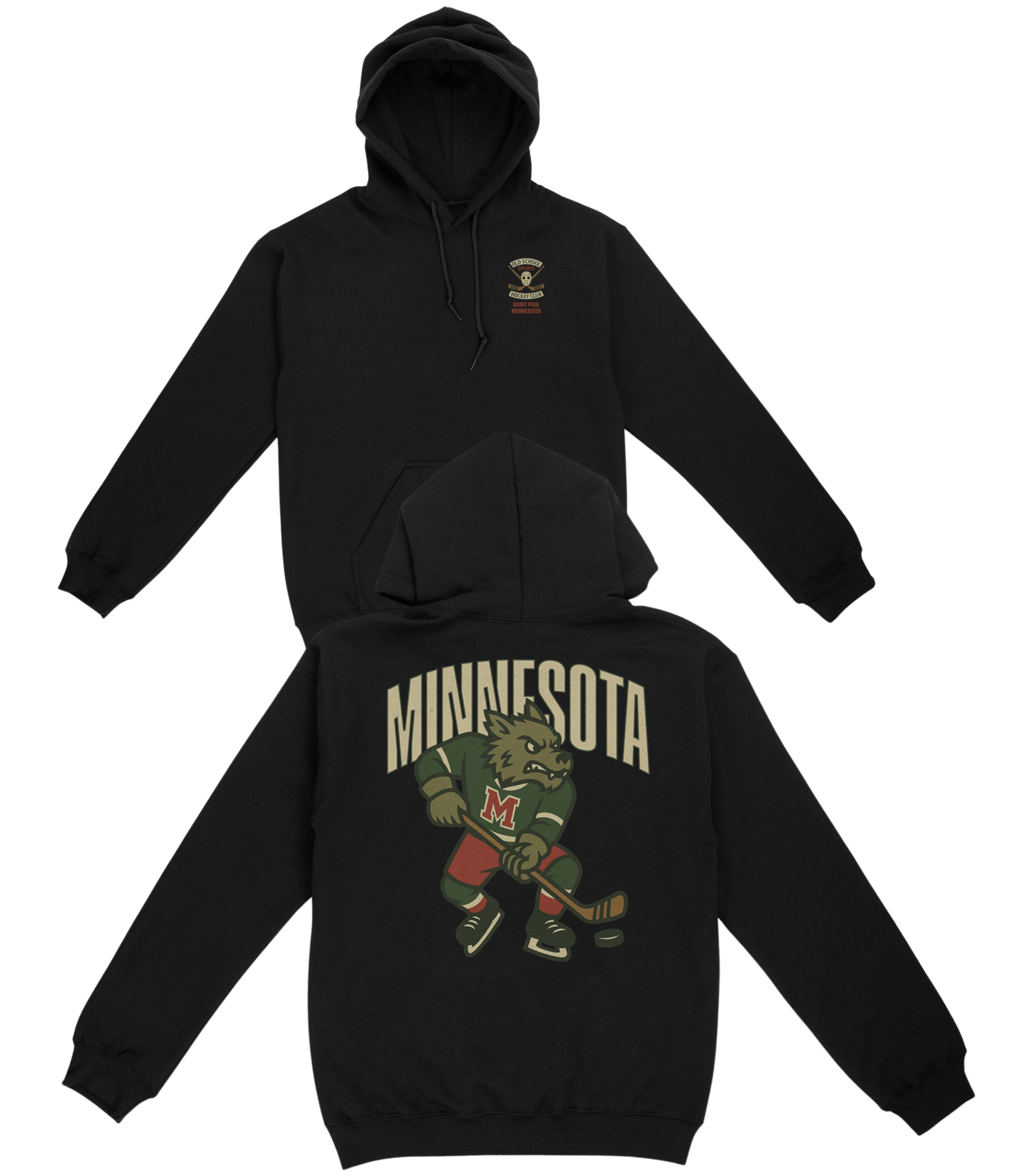 Minnesota Hockey v1 Basic Hoodie - Old Time Sports