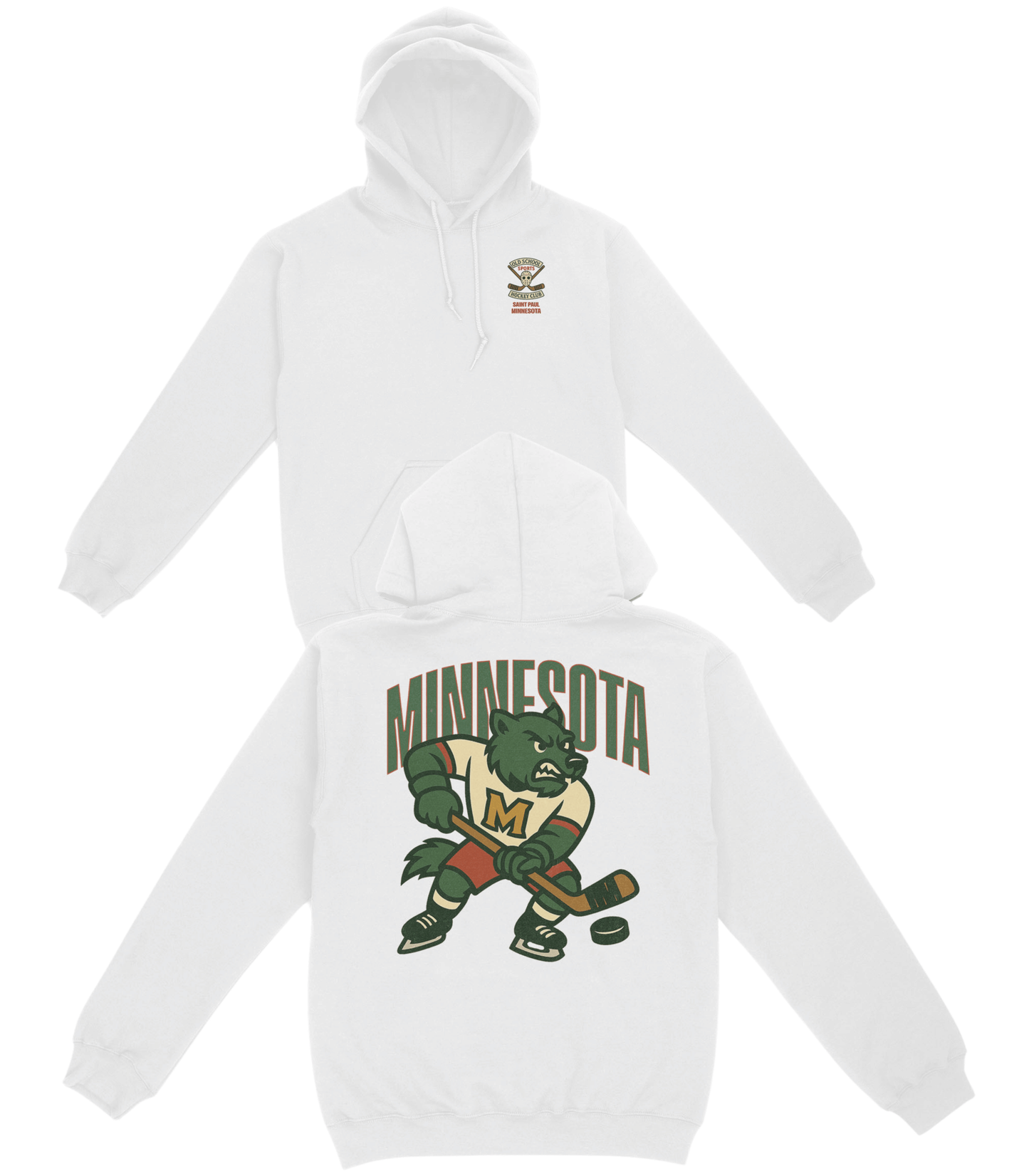 Minnesota Hockey v2 Basic Hoodie - Old Time Sports