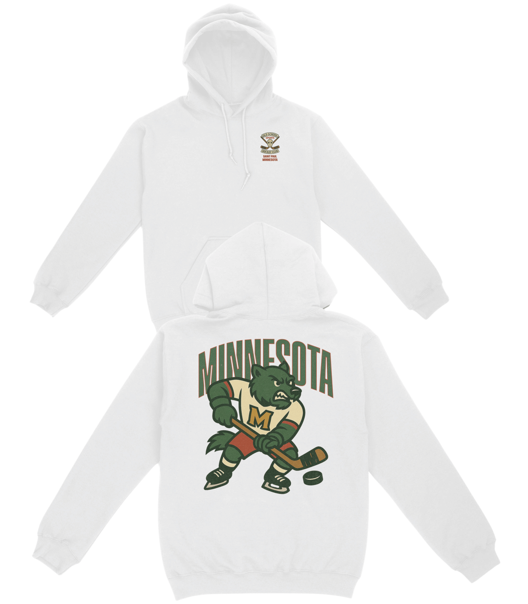 Minnesota Hockey v2 Basic Hoodie - Old Time Sports