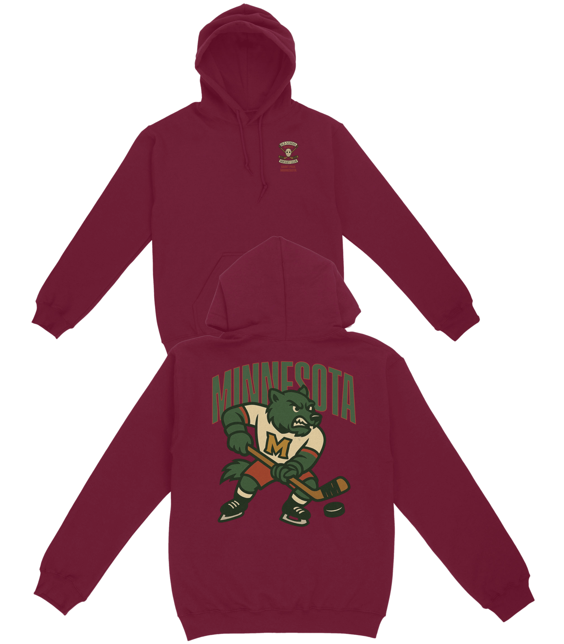 Minnesota Hockey v2 Basic Hoodie - Old Time Sports