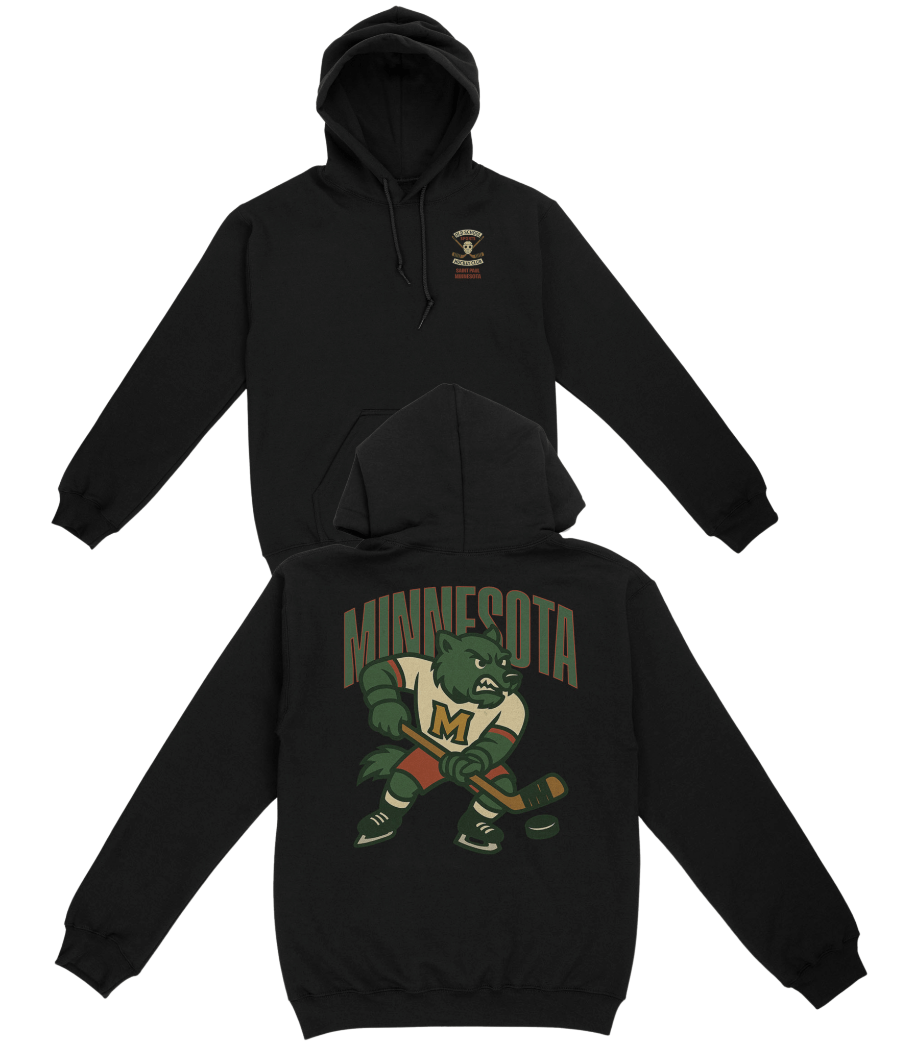 Minnesota Hockey v2 Basic Hoodie - Old Time Sports