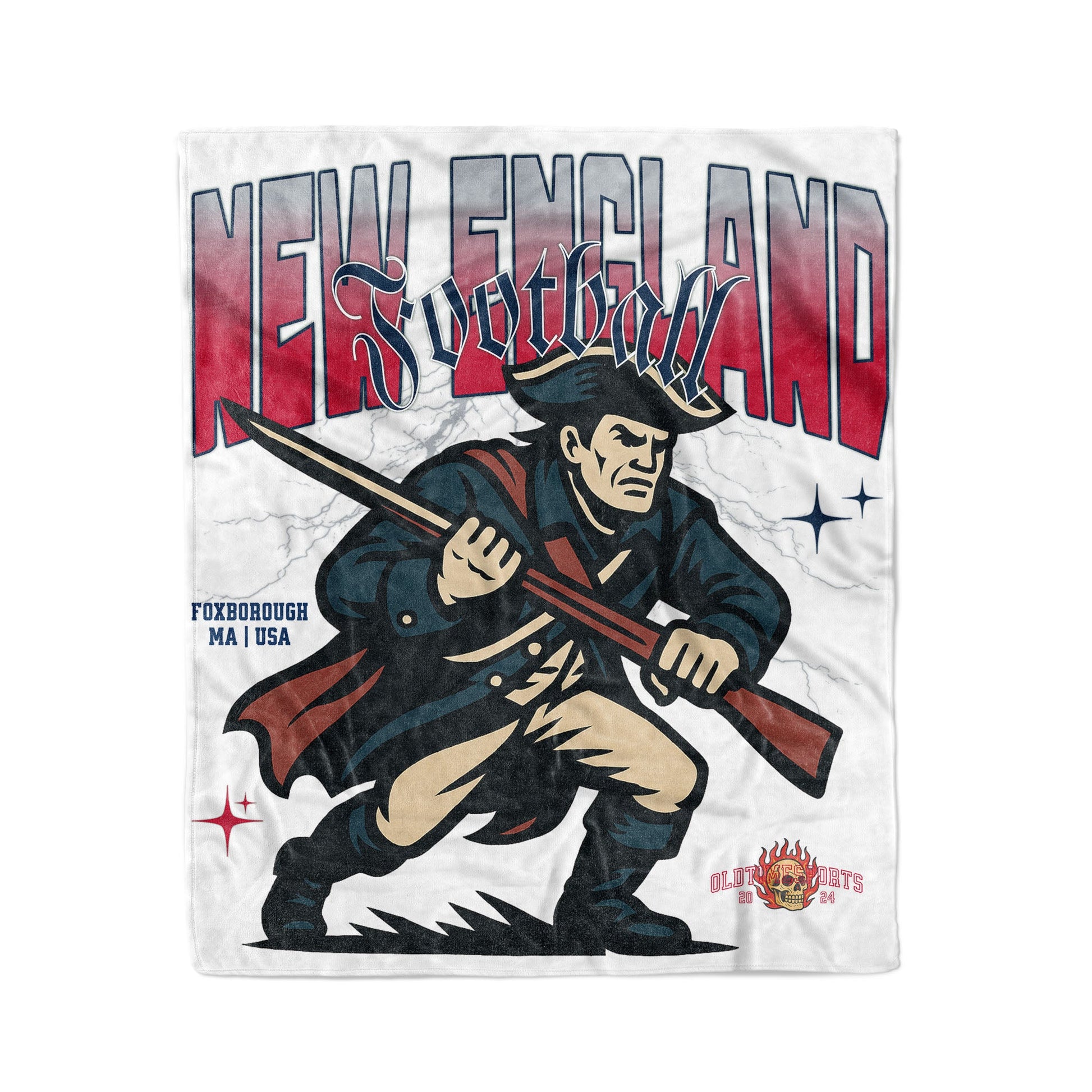 New England Football 50x60in Fleece Blanket - Old Time Sports