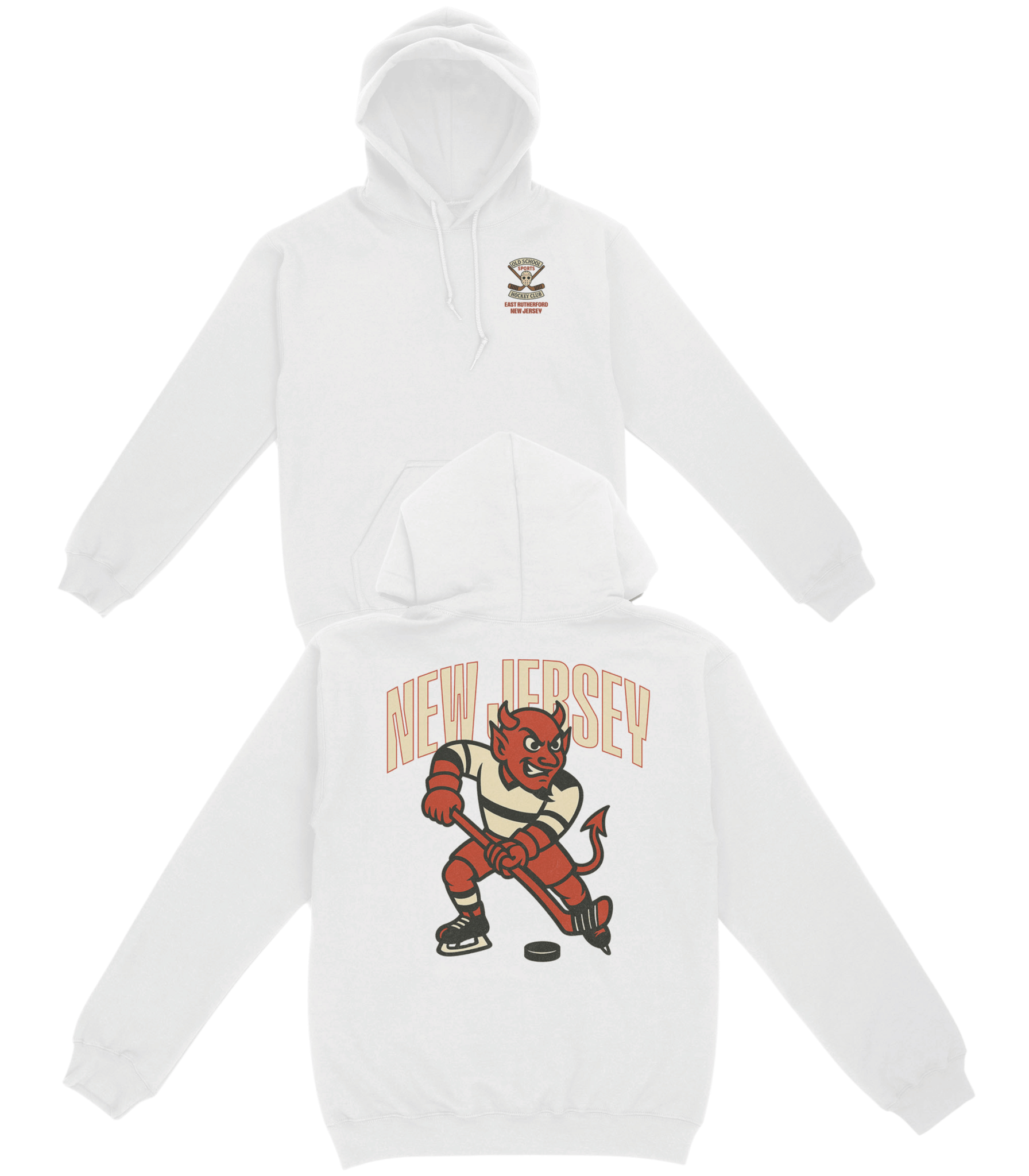 New Jersey Hockey v1 Basic Hoodie - Old Time Sports