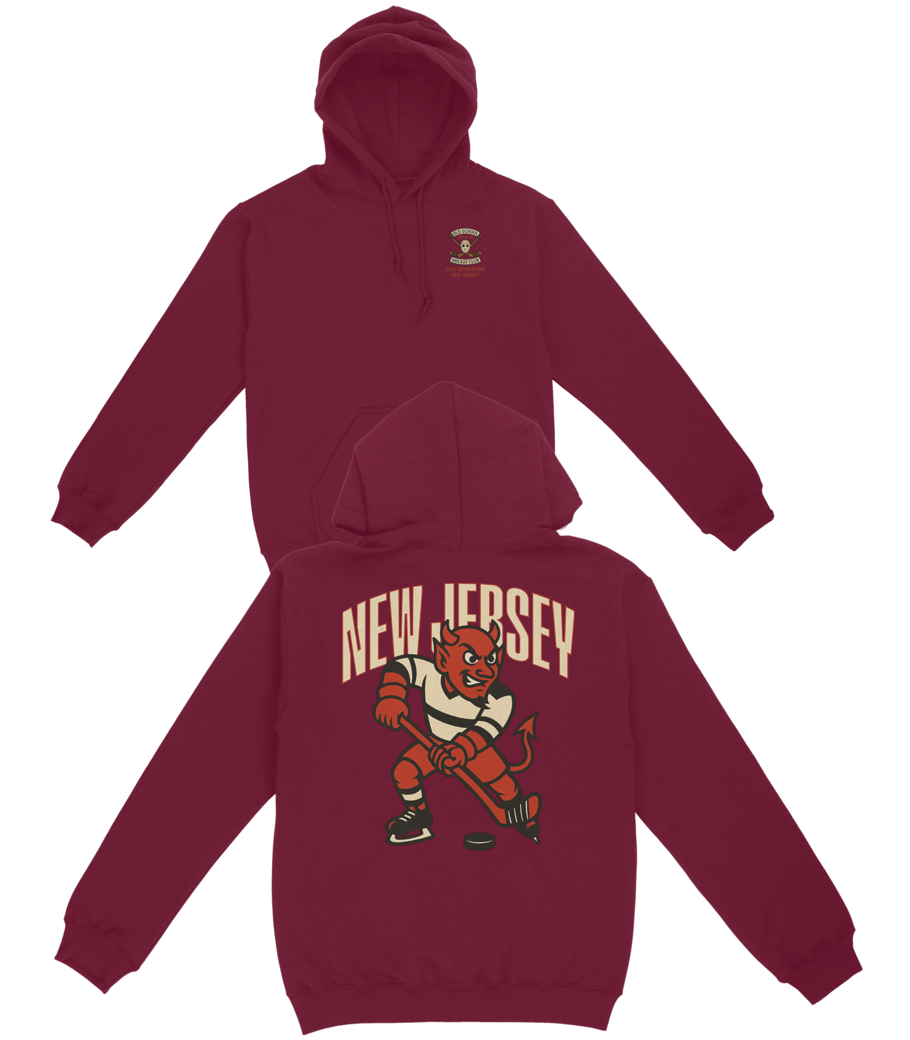 New Jersey Hockey v1 Basic Hoodie - Old Time Sports