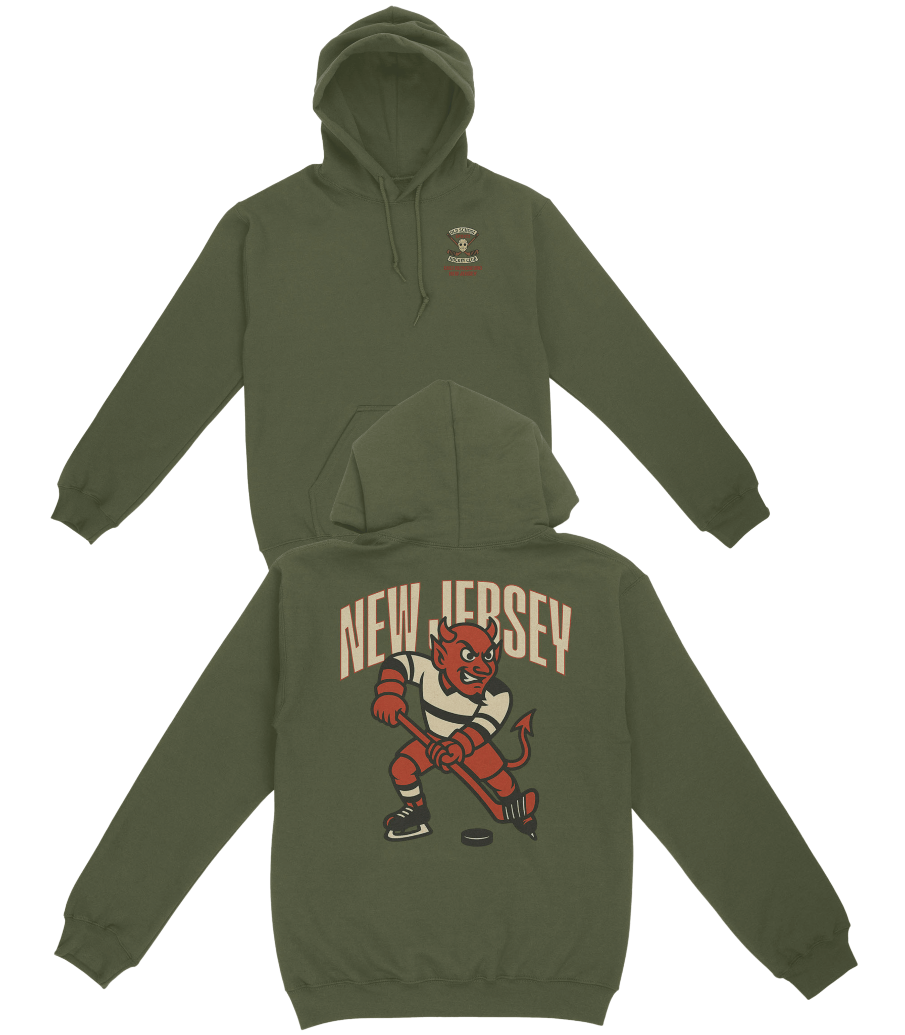 New Jersey Hockey v1 Basic Hoodie - Old Time Sports