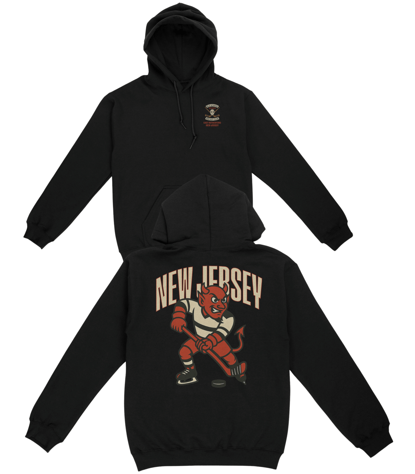New Jersey Hockey v1 Basic Hoodie - Old Time Sports