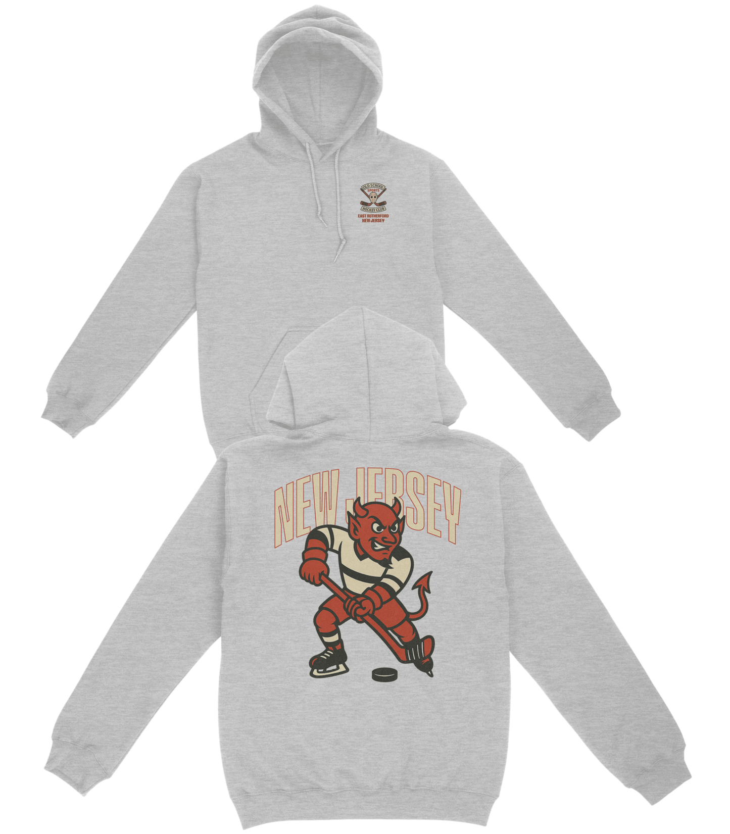 New Jersey Hockey v1 Basic Hoodie - Old Time Sports
