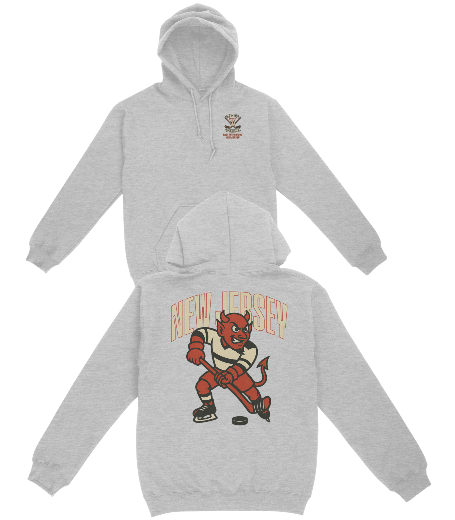 New Jersey Hockey v1 Basic Hoodie - Old Time Sports
