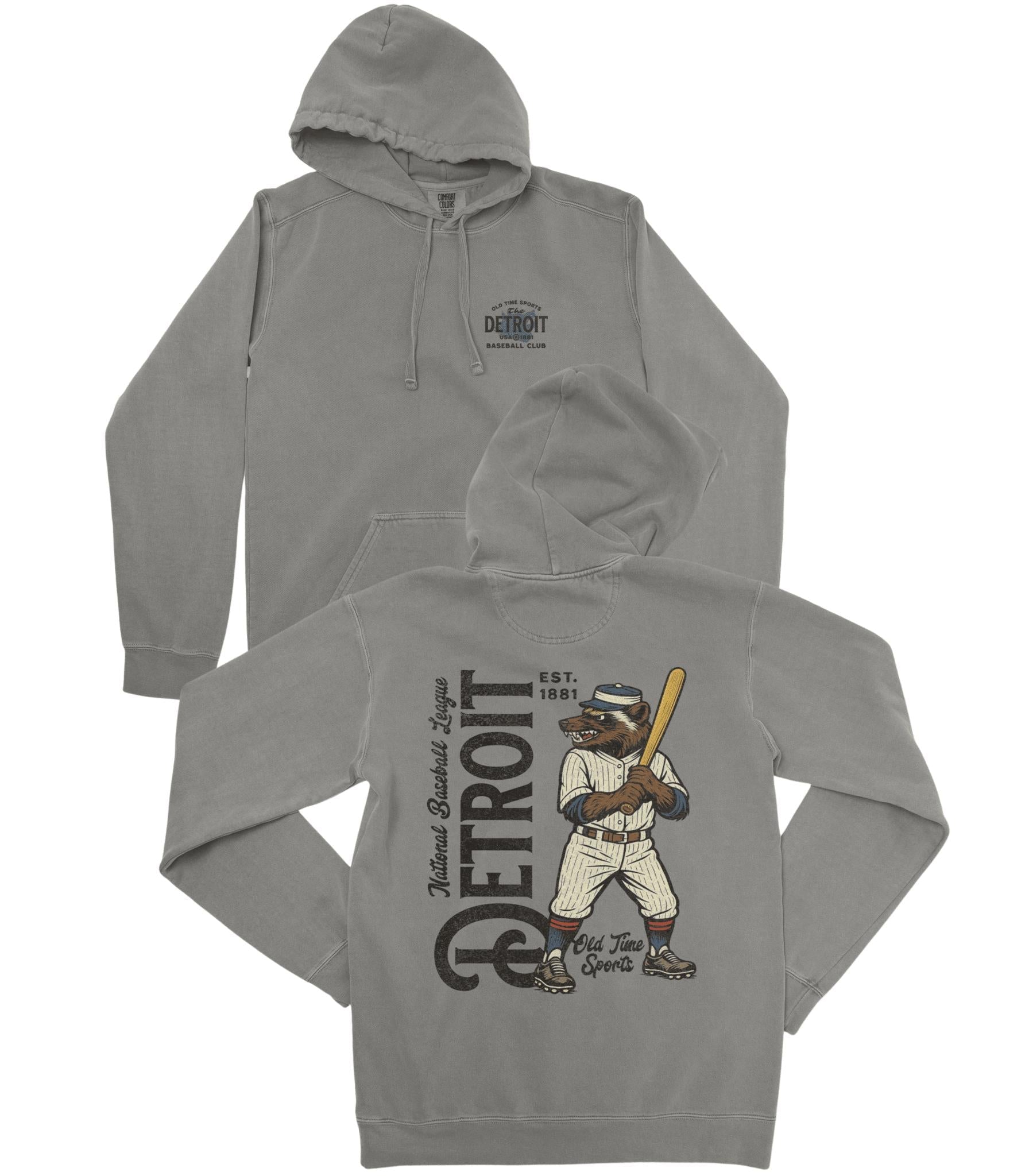 Old Time Detroit Baseball Premium Hoodie - Old Time Sports