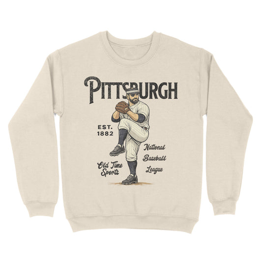 Old Time Pittsburgh Basic Crewneck - Old Time Sports
