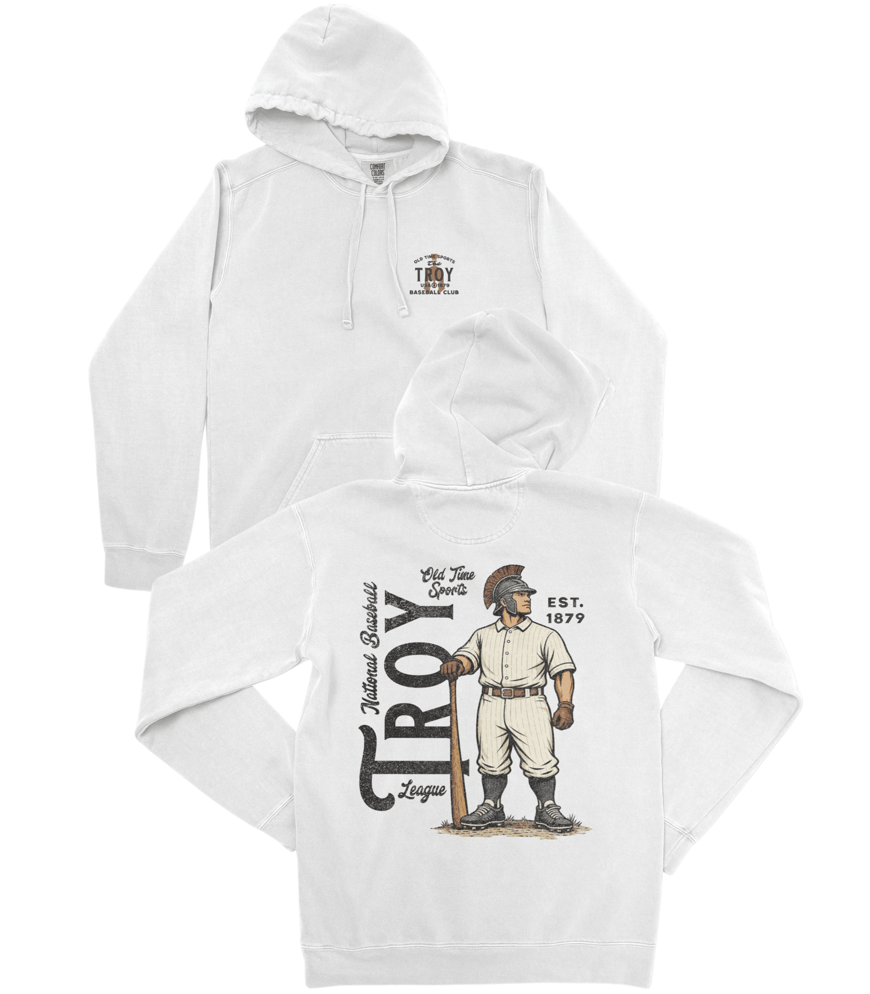 Old Time Troy Baseball Premium Hoodie