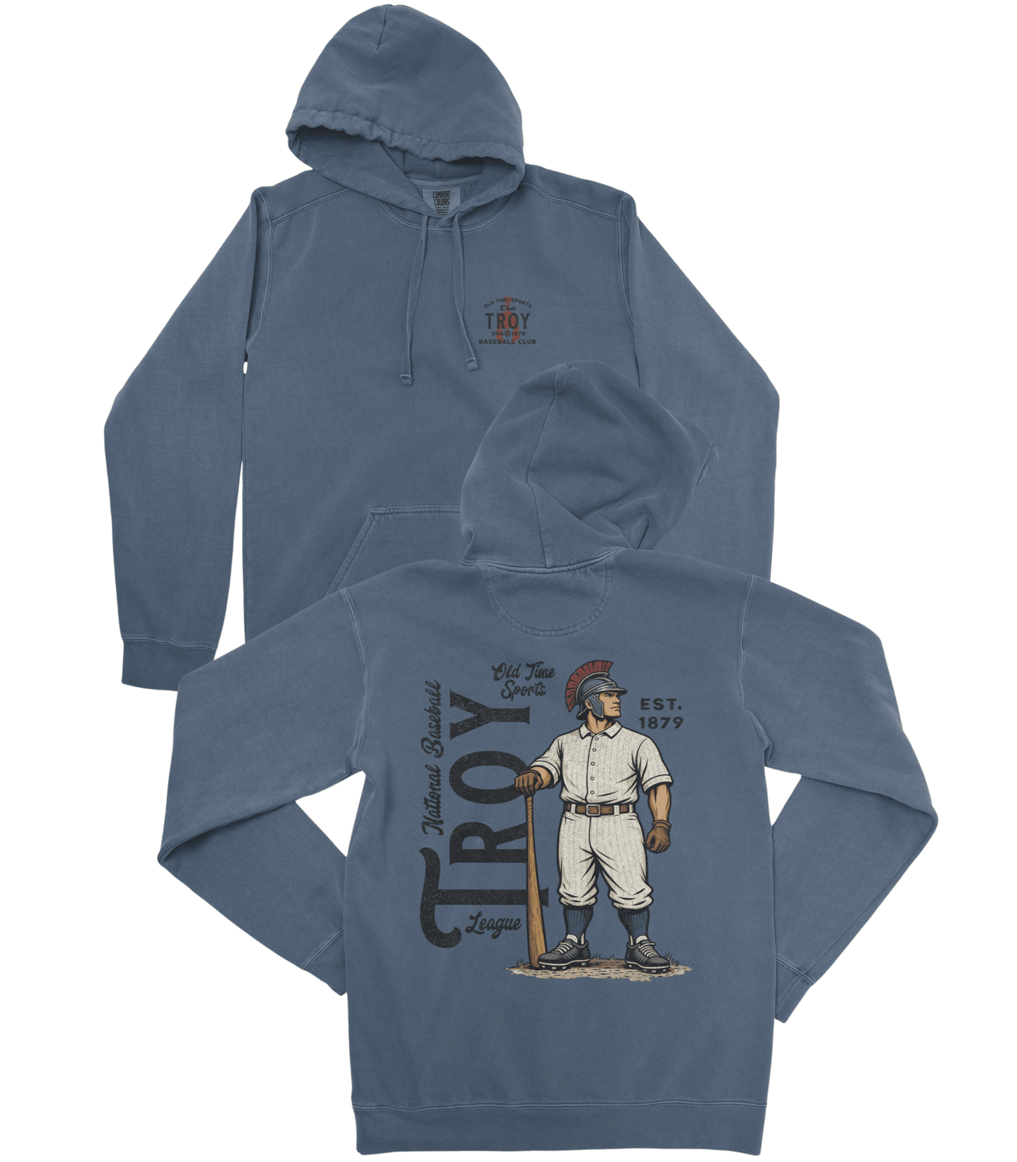 Old Time Troy Baseball Premium Hoodie