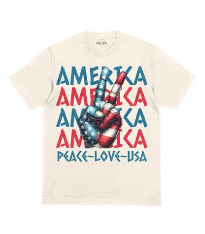 Peace Love USA T-Shirt - Old Time Sports