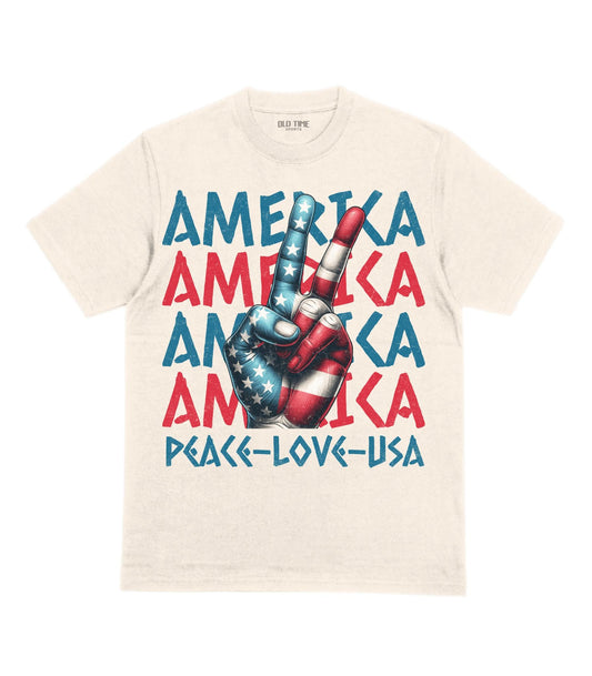 Peace Love USA T-Shirt - Old Time Sports