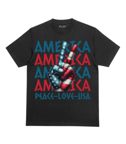 Peace Love USA T-Shirt - Old Time Sports