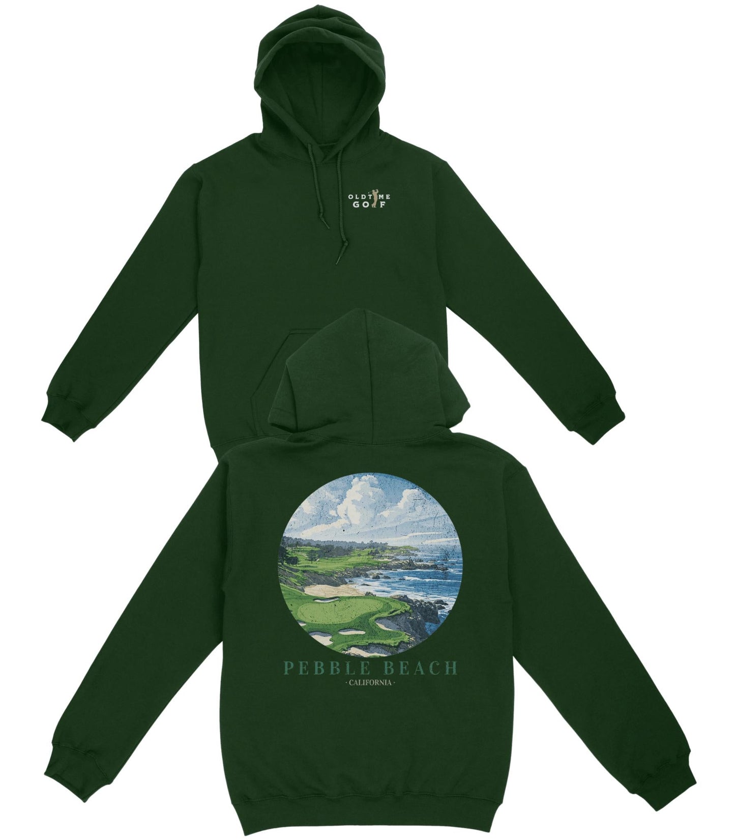 Pebble Beach, CA Golf Basic Hoodie - Old Time Sports