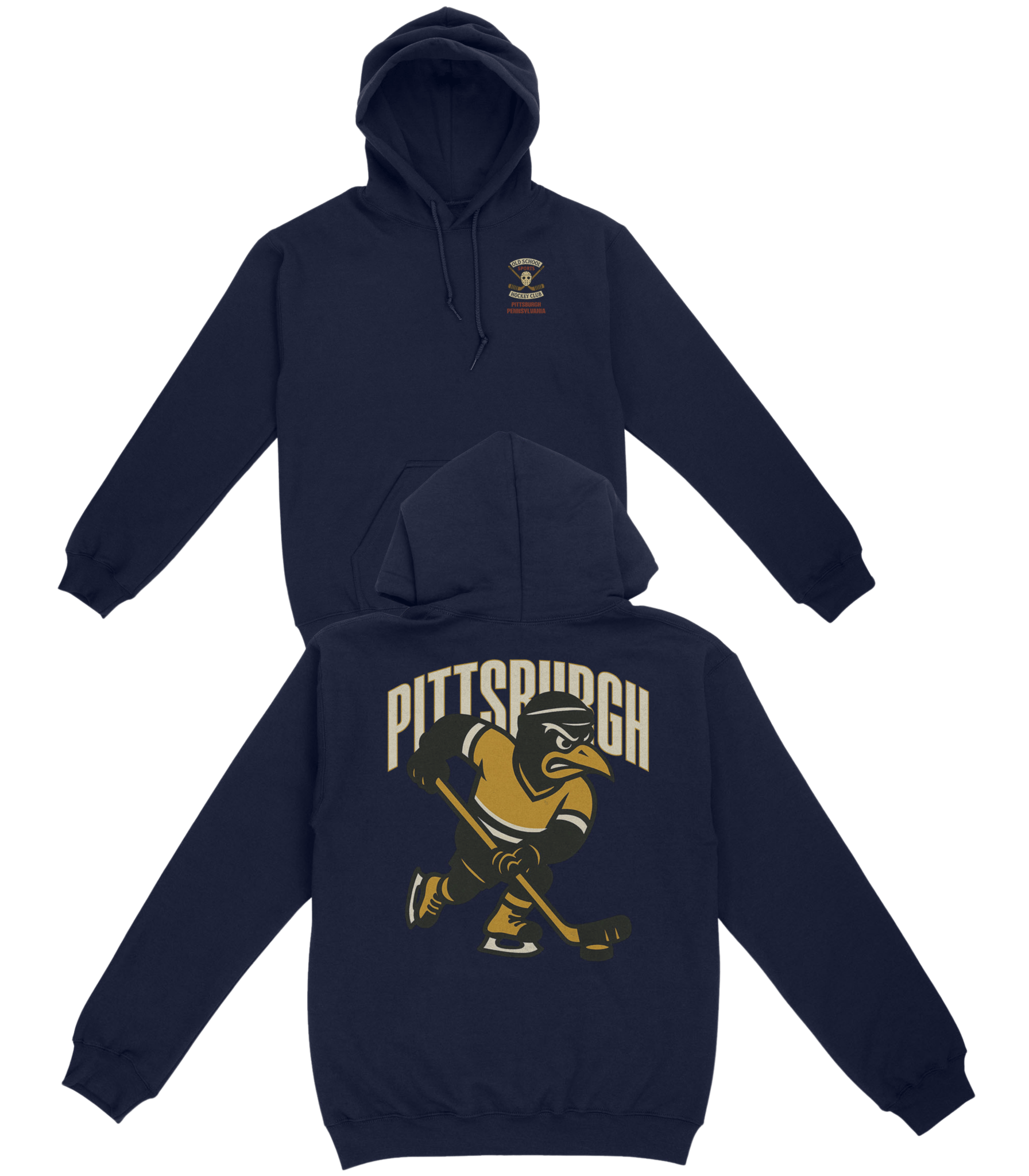 Pittsburgh Hockey v2 Basic Hoodie - Old Time Sports