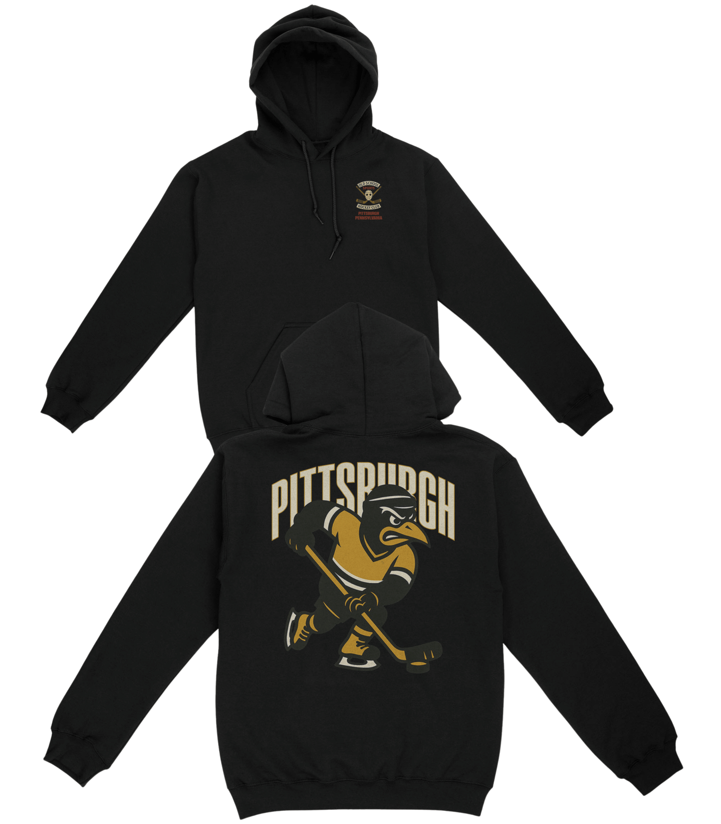 Pittsburgh Hockey v2 Basic Hoodie - Old Time Sports