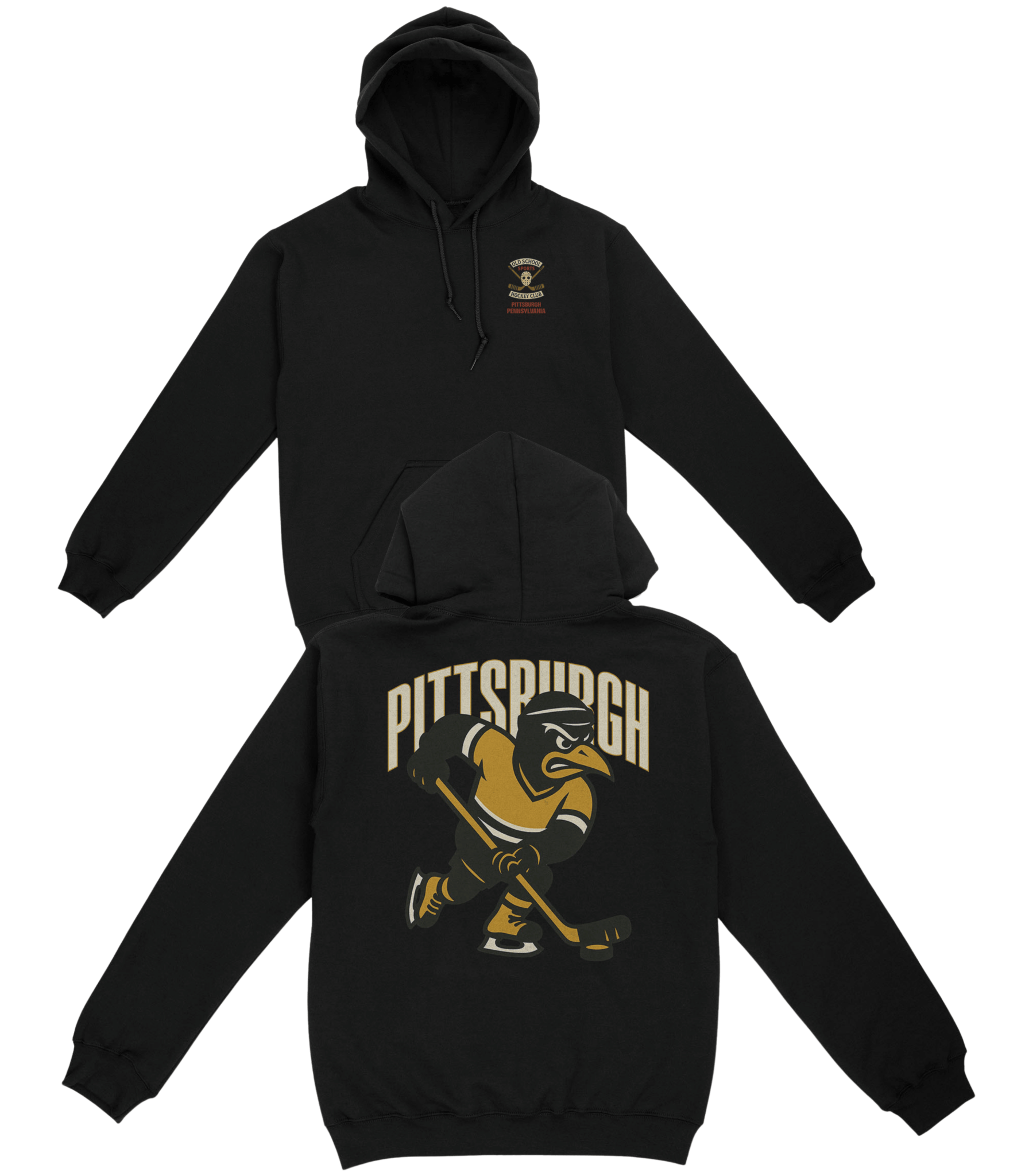 Pittsburgh Hockey v2 Basic Hoodie - Old Time Sports