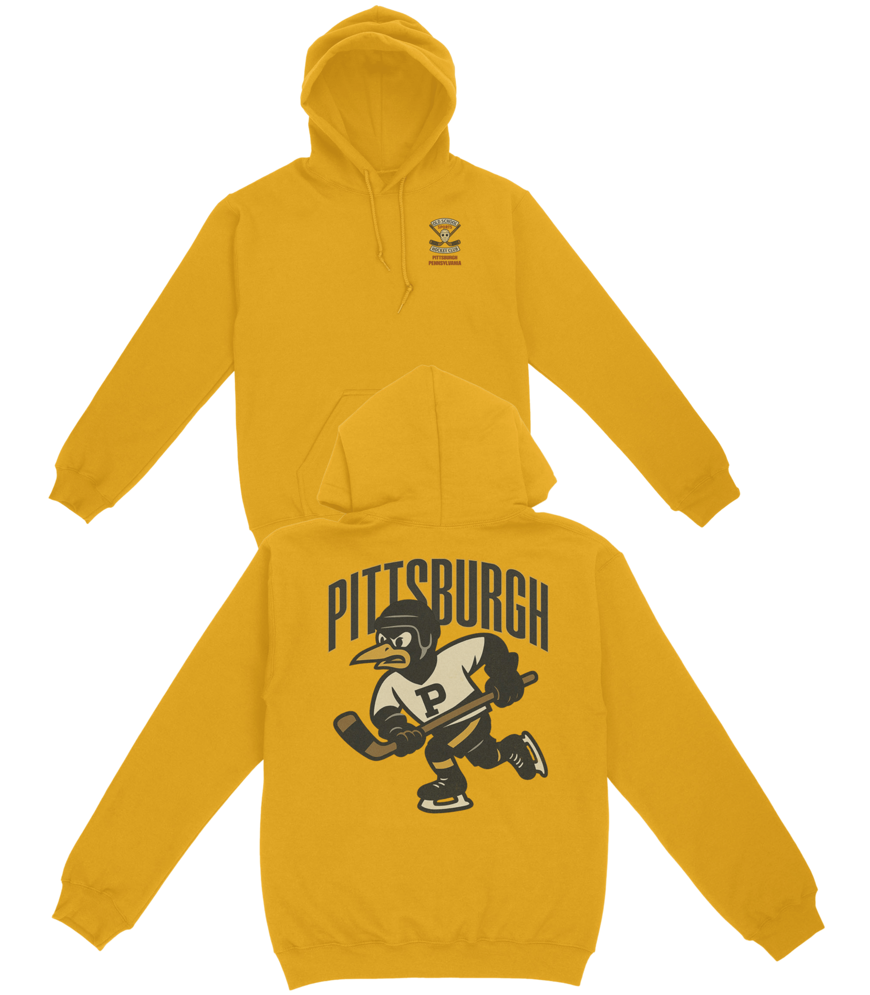 Pittsburgh Hockey v3 Basic Hoodie - Old Time Sports