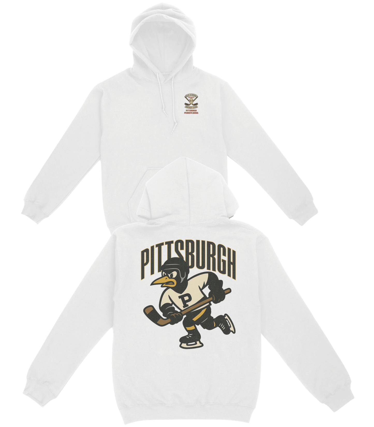 Pittsburgh Hockey v3 Basic Hoodie - Old Time Sports