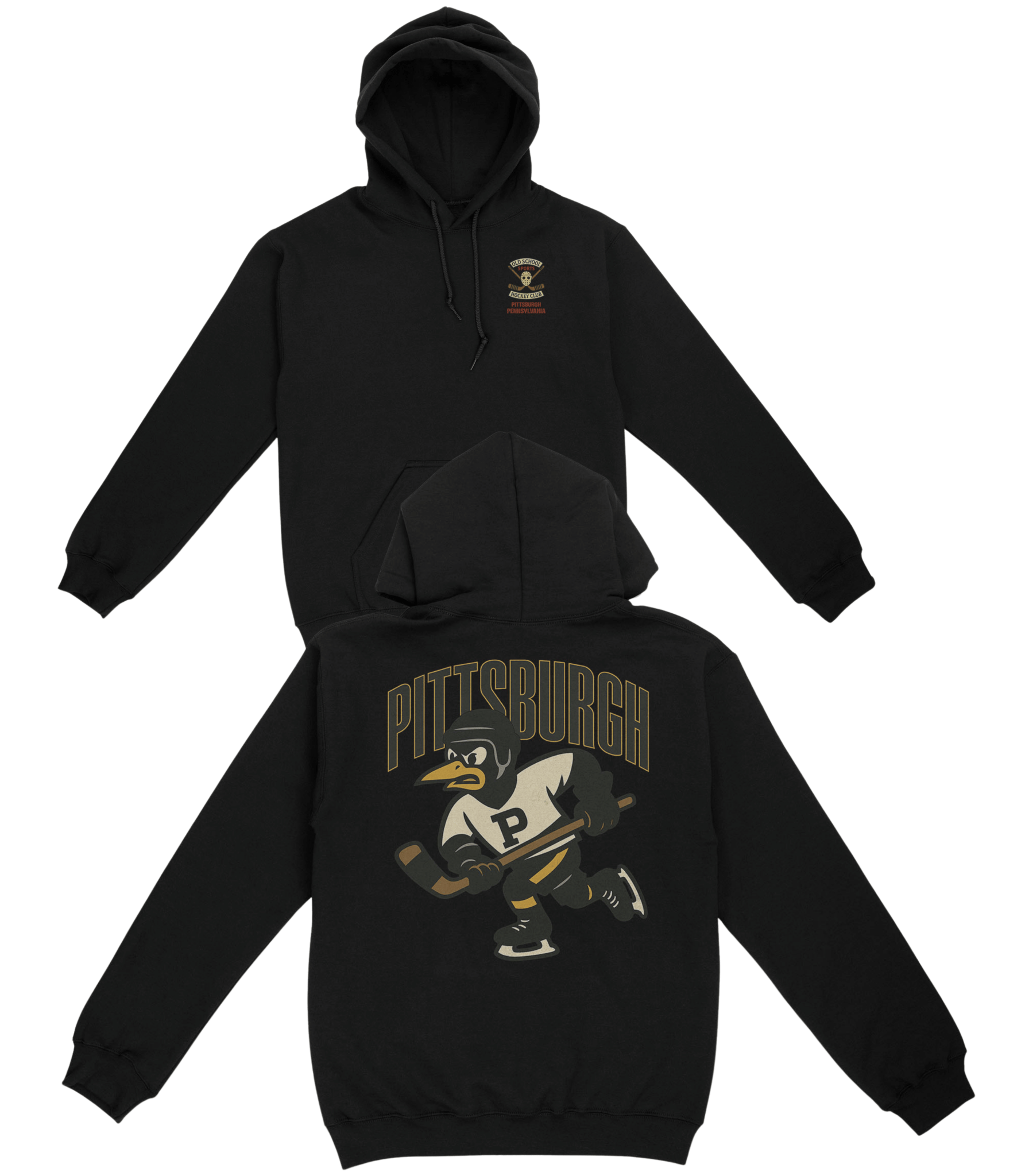 Pittsburgh Hockey v3 Basic Hoodie - Old Time Sports