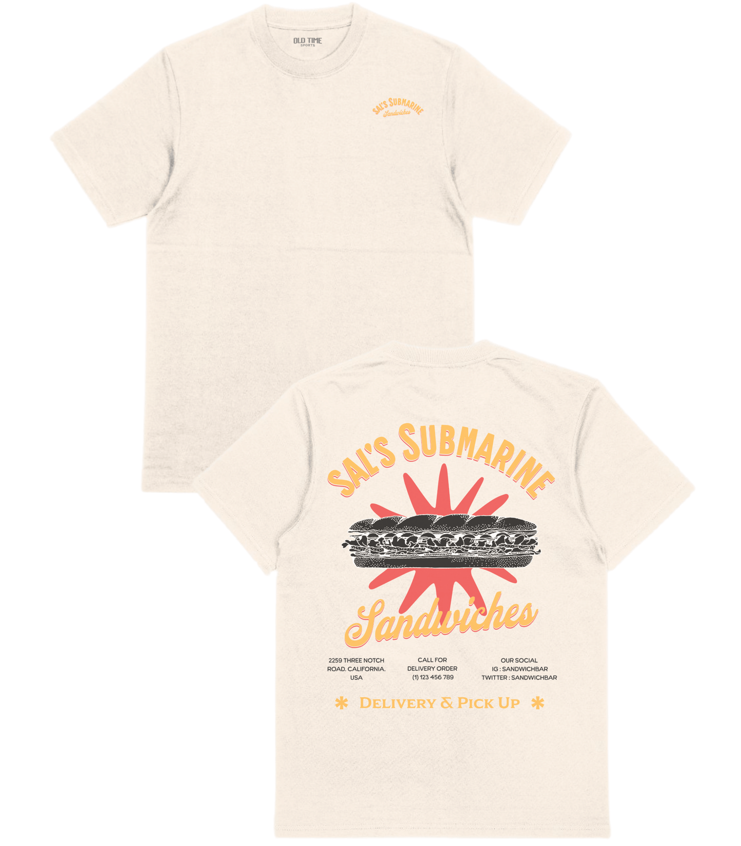 Sal's Submarine T-Shirt - Old Time Sports