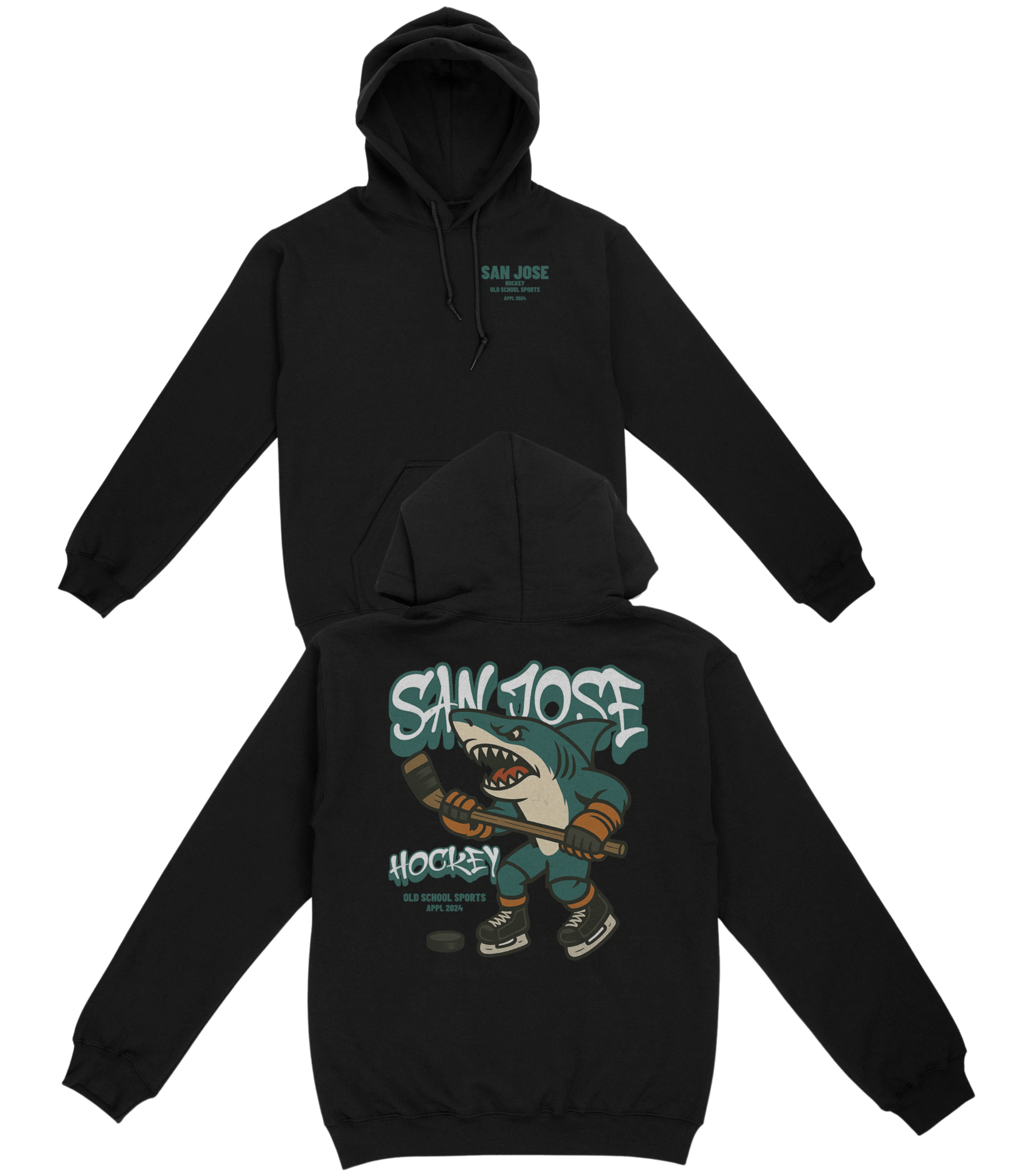 San Jose Hockey v2 Basic Hoodie - Old Time Sports
