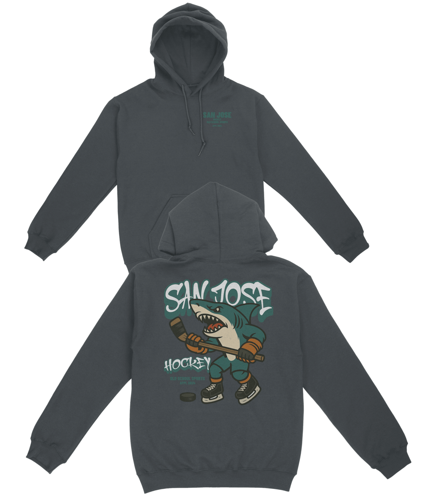San Jose Hockey v2 Basic Hoodie - Old Time Sports